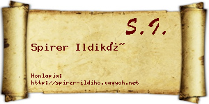 Spirer Ildikó névjegykártya